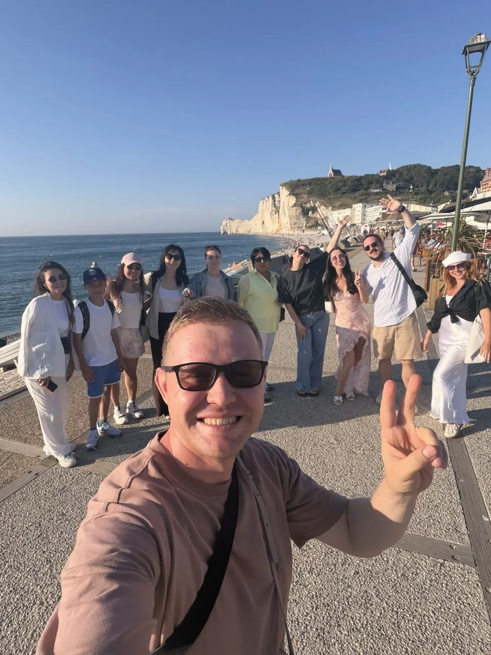 A ProTours group enjoying the seafront in Étretat