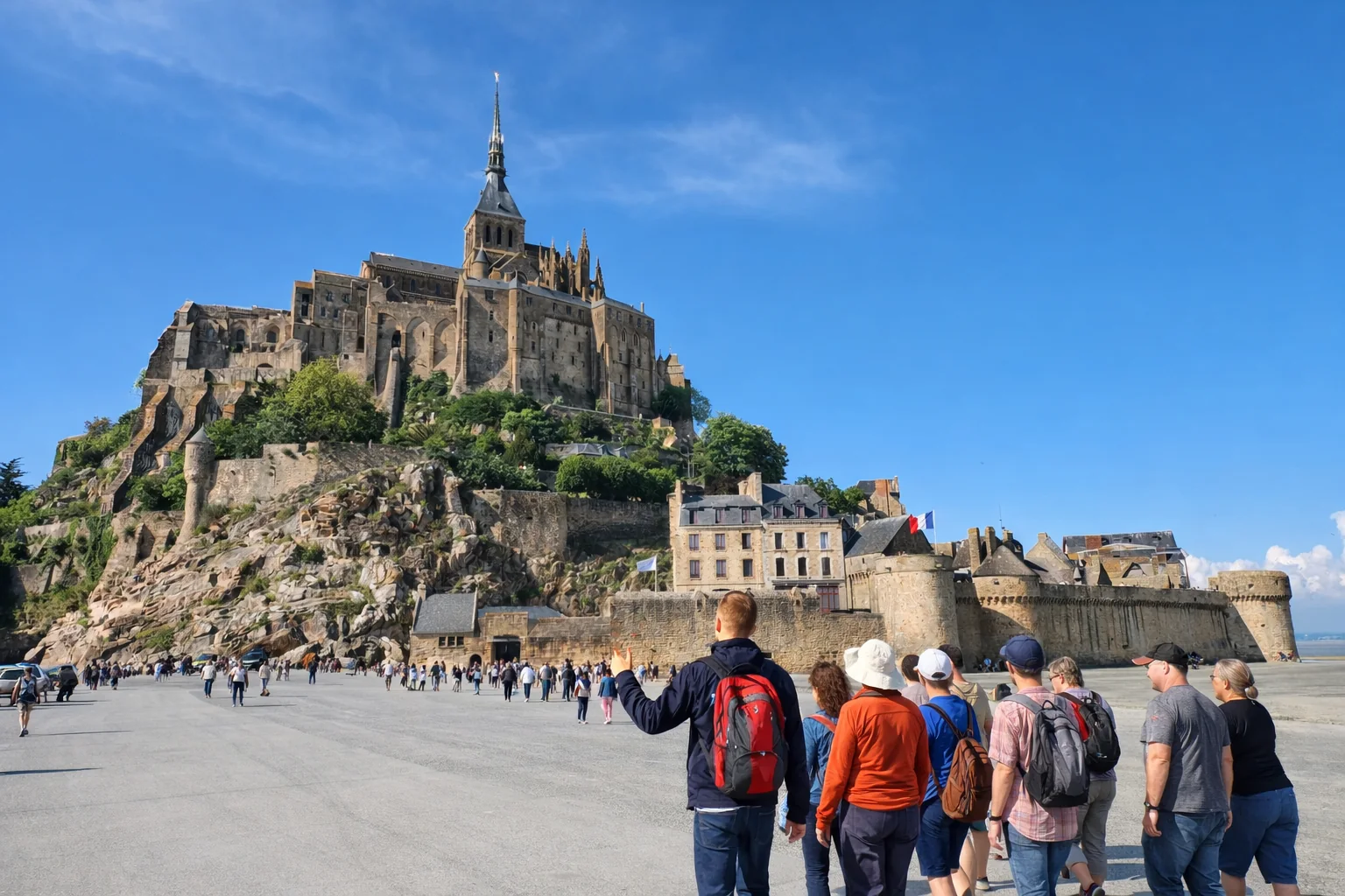 ProTours guests arriving at Mont Saint-Michel
